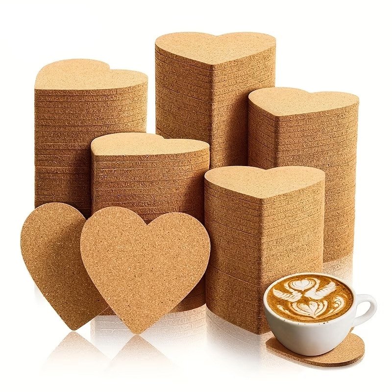 Heart Shaped Composite Cork Coaster, Custom Logo Wholesale Wedding & Valentine Gift