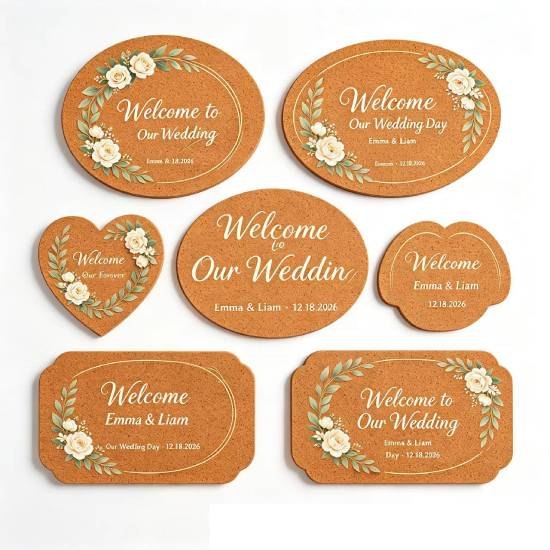 Custom Cork Wedding Directional Signs Wholesale, Personalized Wedding Guide Signs
