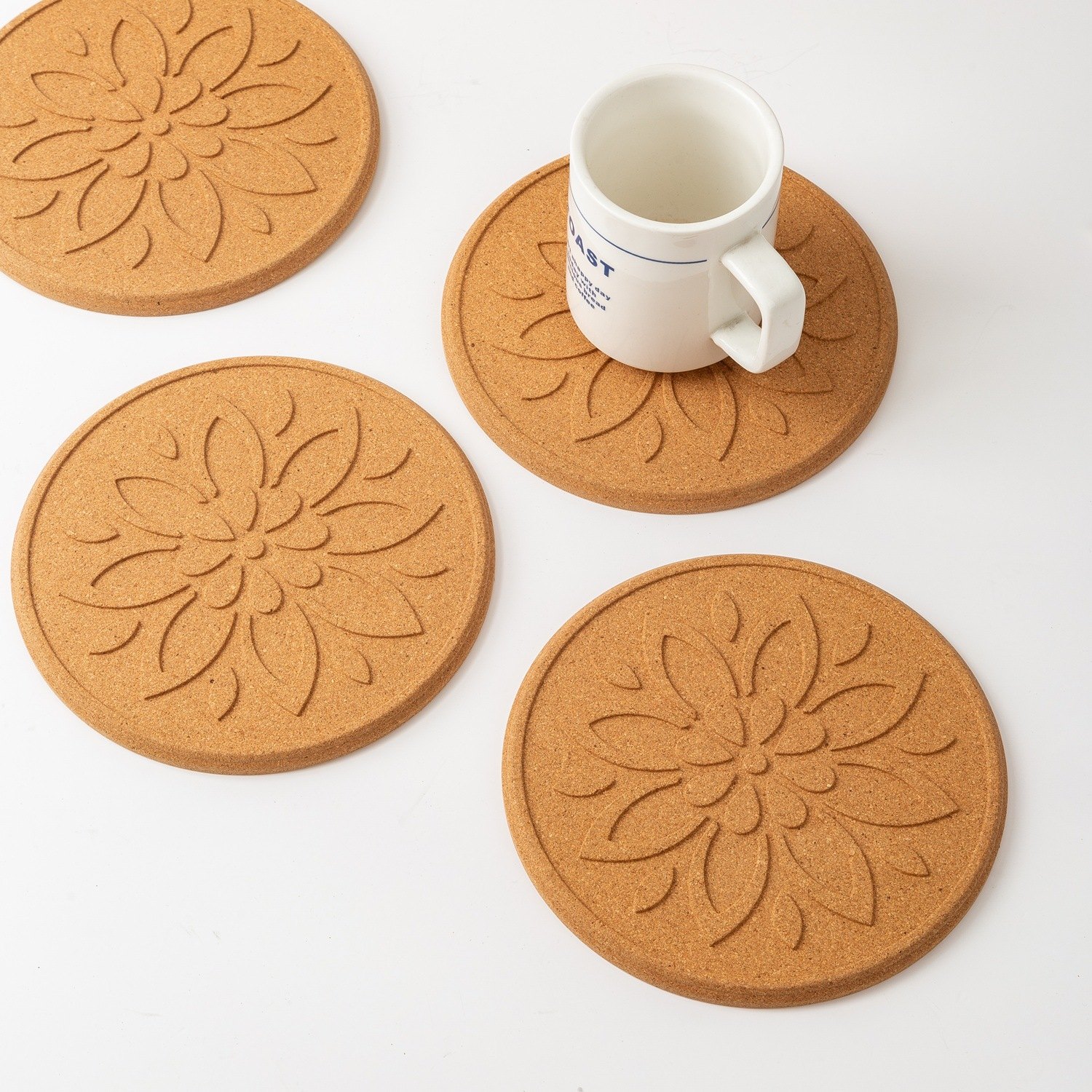 Custom Embossed Cork Coaster, Heat Resistant Wholesale Promotional Gift