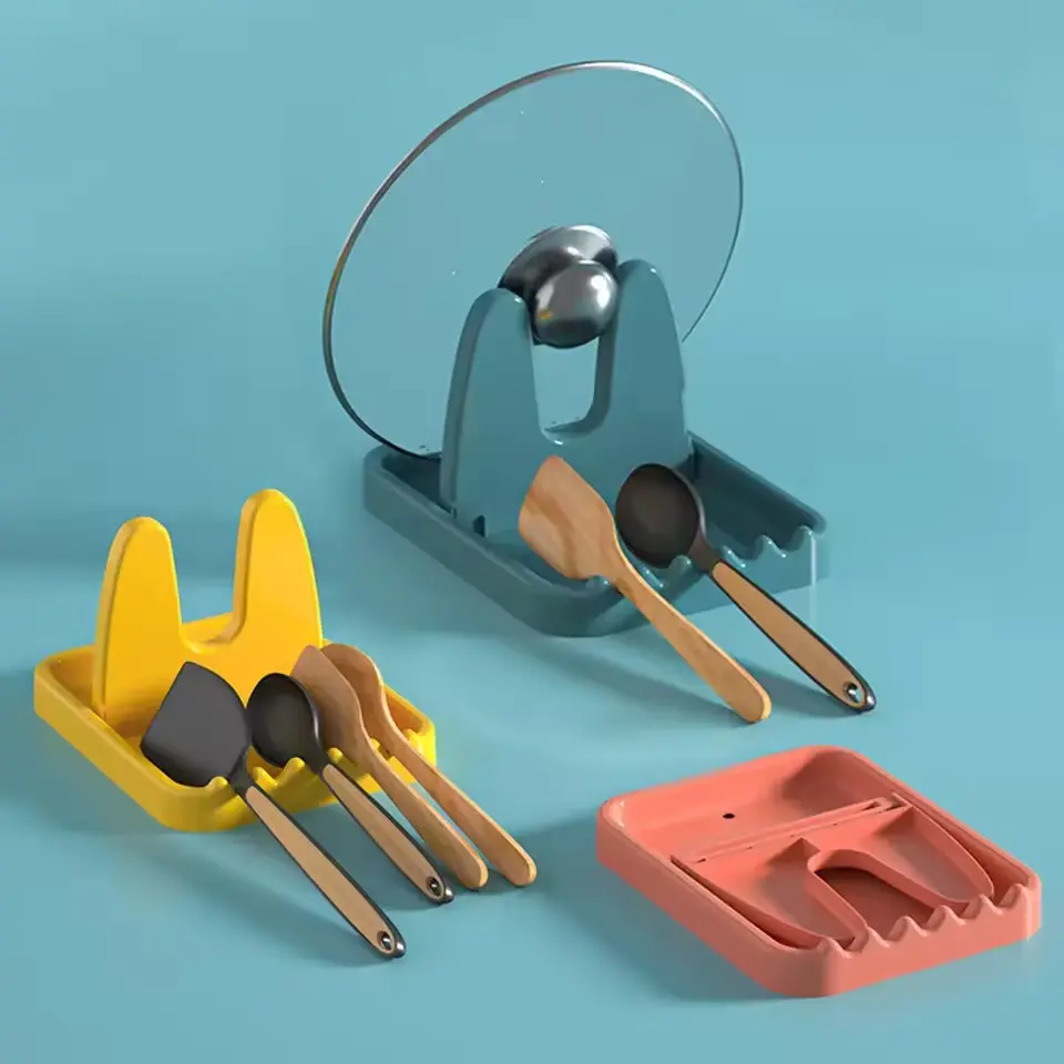 Folding Kitchen Organizer for Spatula Rack Spoon Holder Stand Spoon Pot Lid Holder Plastic Spoon Rest
