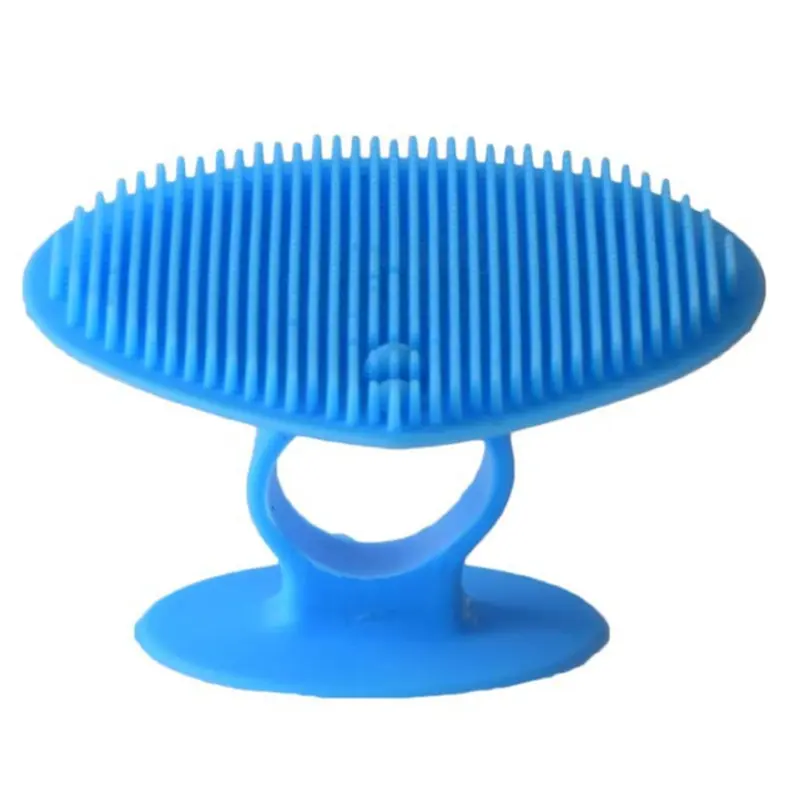 Silicone cleaning face scrubber brush in blue color