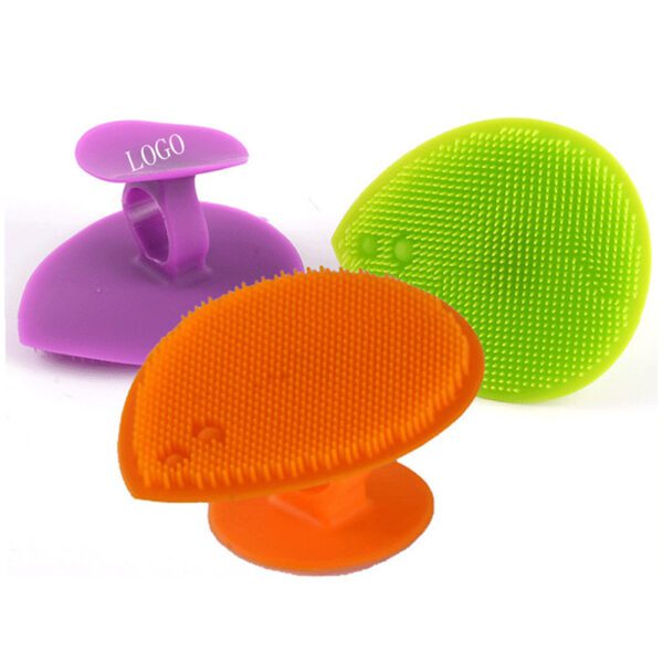 A set of three Silicone Cleaning Face Scrubber Brushes on a white background.