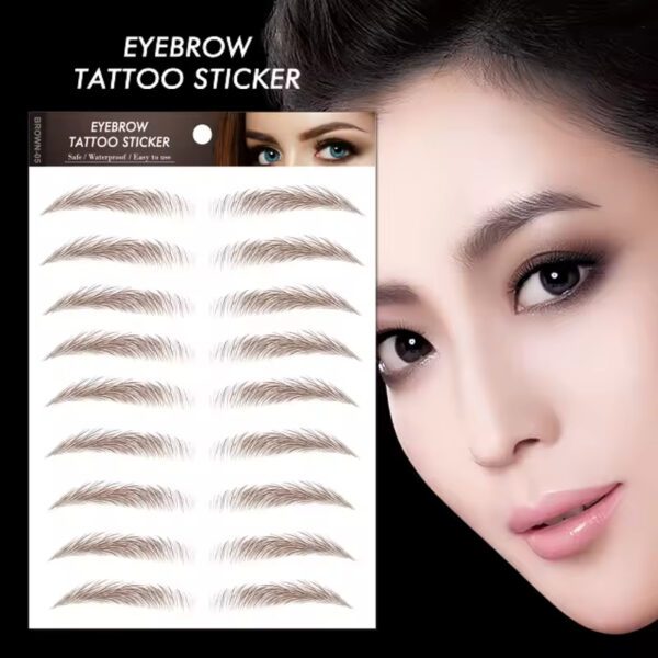 9 Pcs Hair-like Authentic Eyebrows 4D Brown Natural Waterproof for Woman Eyebrow Tattoo Stickers - Image 6