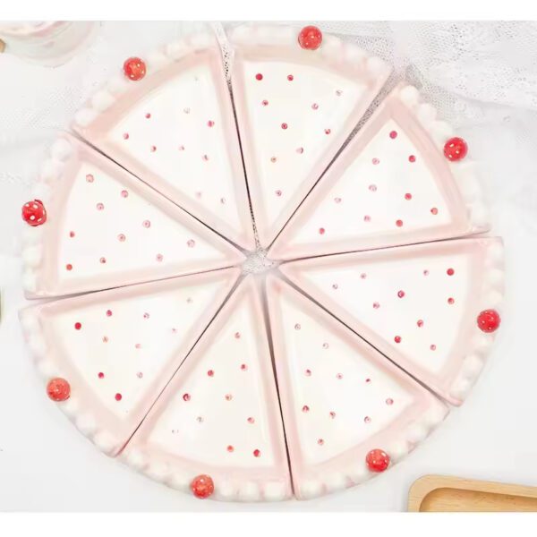 Cute Cake Tray Strawberry Cake Shape Storage Pot Salt Pot Dessert Tray Cake Tin - Image 2