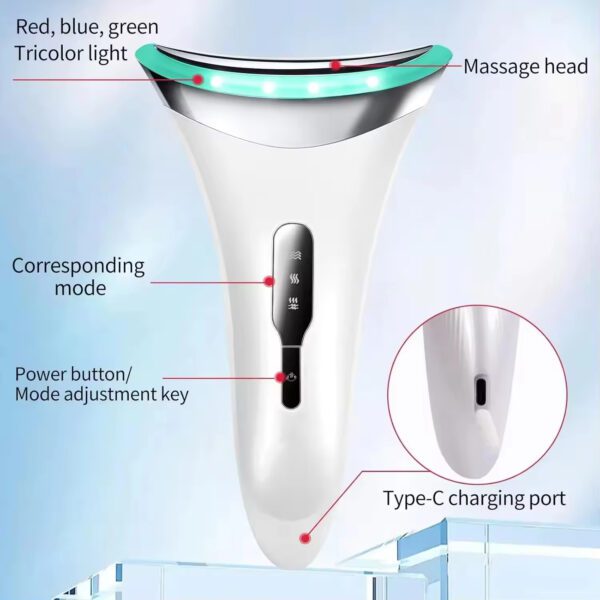 EMS Vibration Neck Lift Device Skin Beauty Tools Instrument Facial Machine Face Massager - Image 7