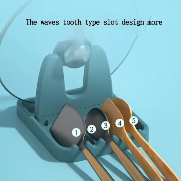 Folding Kitchen Organizer for Spatula Rack Spoon Holder Stand Spoon Pot Lid Holder Plastic Spoon Rest - Image 4