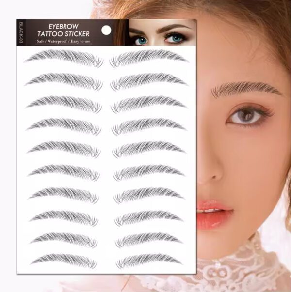 9 Pcs Hair-like Authentic Eyebrows 4D Brown Natural Waterproof for Woman Eyebrow Tattoo Stickers - Image 5