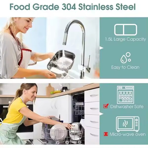 110V/12V 60W 80W Portable Food Warmer Food Heater with Removable Stainless Steel Container - Image 5