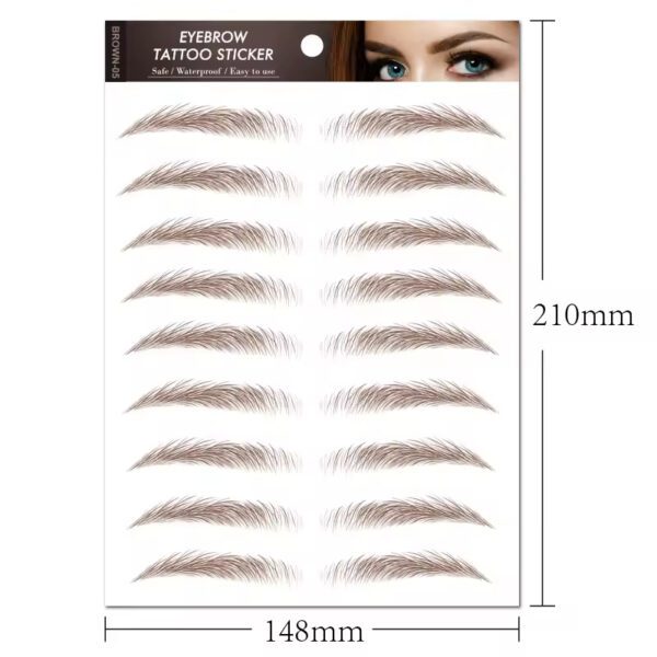 9 Pcs Hair-like Authentic Eyebrows 4D Brown Natural Waterproof for Woman Eyebrow Tattoo Stickers - Image 2