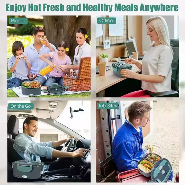 110V/12V 60W 80W Portable Food Warmer Food Heater with Removable Stainless Steel Container - Image 6