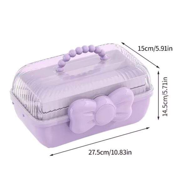 Three-layer Purple Children's Hair Accessories Storage Box Children Teenagers Storage Box - Image 2