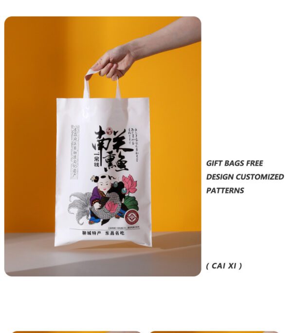 Customized PE Handbags packaging bags clothing shopping bags light luxury custom gift bags printed custom logos - Image 7