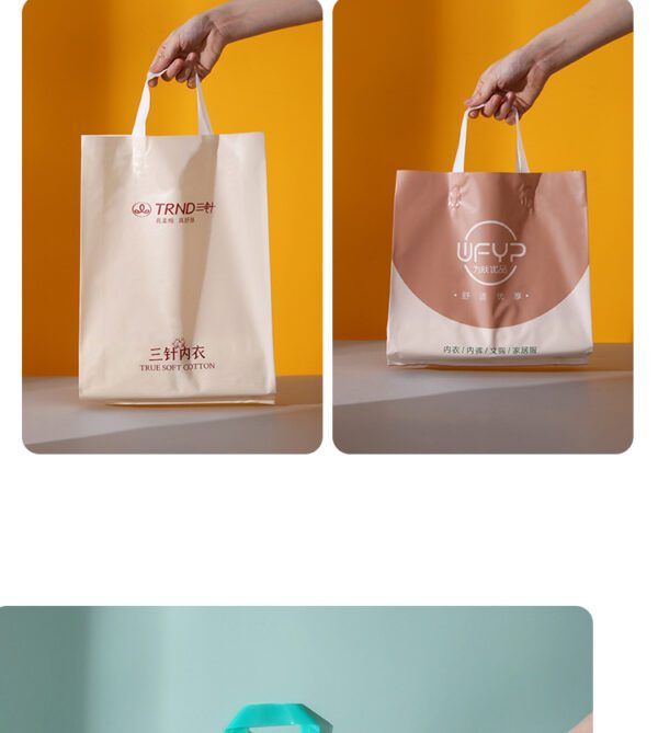 Customized PE Handbags packaging bags clothing shopping bags light luxury custom gift bags printed custom logos - Image 8