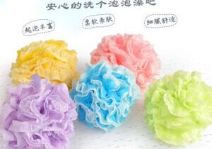 Mesh bath ball shower sponge in five colors