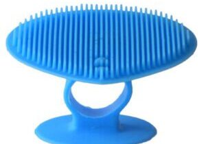 Silicone cleaning face scrubber brush in blue color